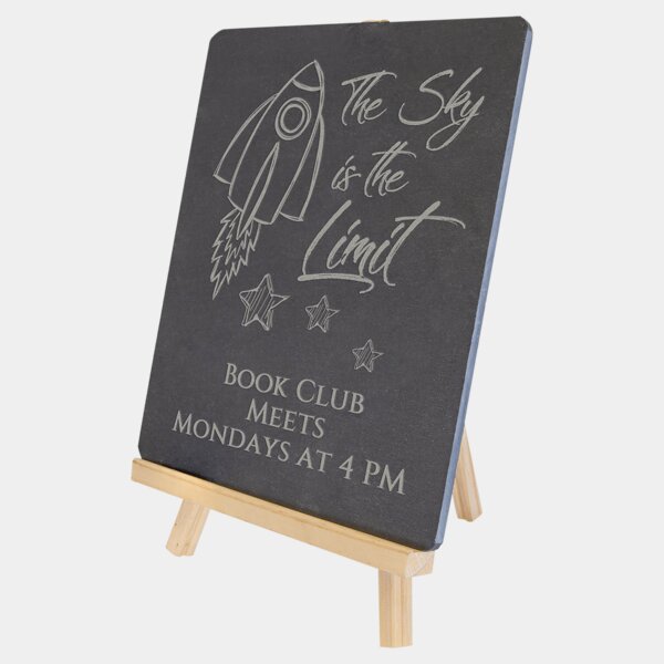 Personalized 8 1/4" x 9 1/2" Wood/Slate Easel Thumbnail
