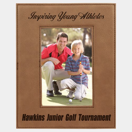 4" x 6" Dark Brown Laserable Leatherette Photo Frame Thumbnail