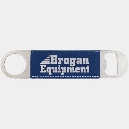 1 1/2" x 7" Blue/Silver Laserable Leatherette Bottle Opener Thumbnail