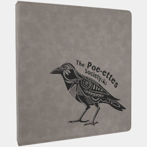 10 1/2" x 11 1/2" Gray Laserable Leatherette 3 Ring Binder with 1" Slant D Rings Thumbnail