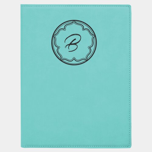 7" x 9" Teal Laserable Leatherette Small Portfolio with Notepad Thumbnail