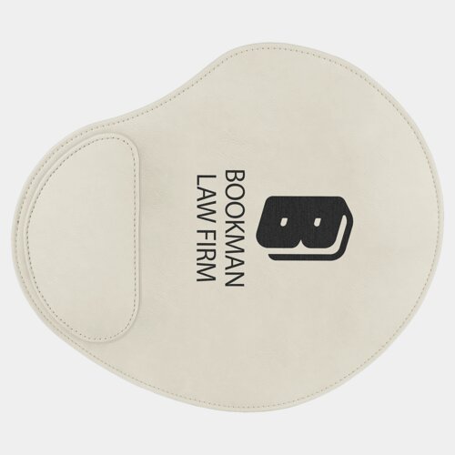 9" x 10 1/4" White Laserable Leatherette Mouse Pad Thumbnail