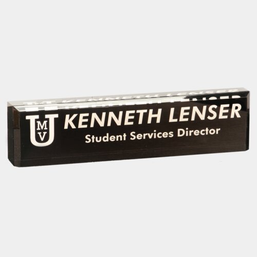 8" x 2" Black Acrylic Desk Wedge Thumbnail