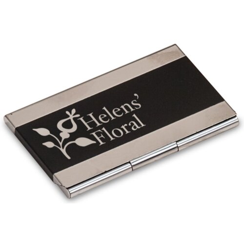 3 3/4" x 2 1/2" Black Laserable Business Card Holder Thumbnail