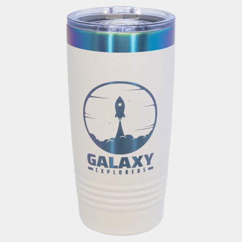 White/Prism 20 oz. Polar Camel ION-Plated Ringneck Tumbler with Slider Lid Thumbnail
