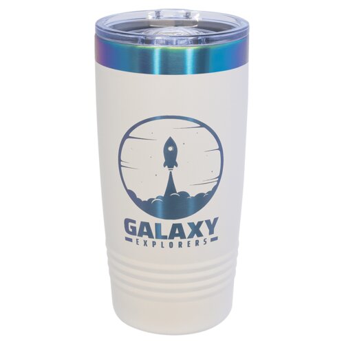 White/Prism 20 oz. Polar Camel ION-Plated Ringneck Tumbler with Slider Lid Thumbnail