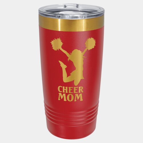 Red/Bright Gold 20 oz. Polar Camel ION-Plated Ringneck Tumbler with Slider Lid Thumbnail