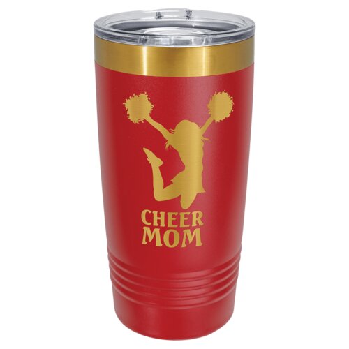 Red/Bright Gold 20 oz. Polar Camel ION-Plated Ringneck Tumbler with Slider Lid Thumbnail