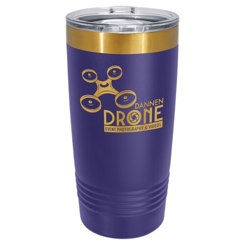 Purple/Bright Gold 20 oz. Polar Camel ION-Plated Ringneck Tumbler w/Slider Lid Thumbnail