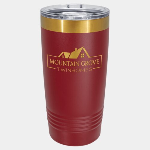 Maroon/Bright Gold 20 oz. Polar Camel ION-Plated Ringneck Tumbler w/Slider Lid Thumbnail