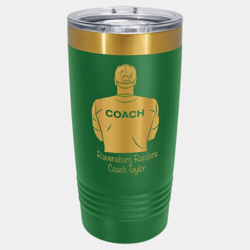 Green/Bright Gold 20 oz. Polar Camel ION-Plated Ringneck Tumbler w/Slider Lid Thumbnail