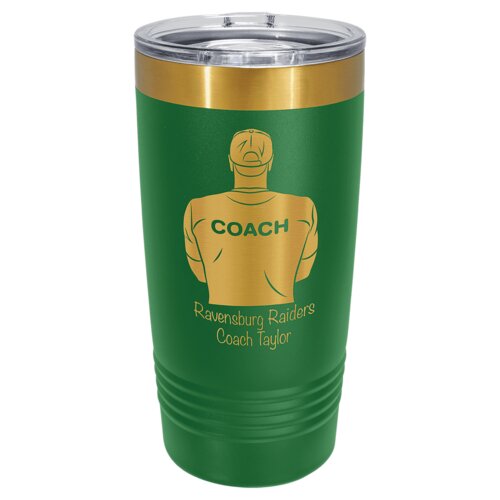 Green/Bright Gold 20 oz. Polar Camel ION-Plated Ringneck Tumbler w/Slider Lid Thumbnail
