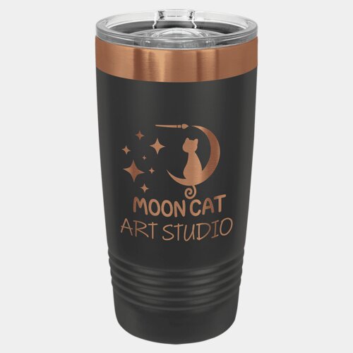 Black/Rose Gold 20 oz. Polar Camel ION-Plated Ringneck Tumbler with Slider Lid Thumbnail