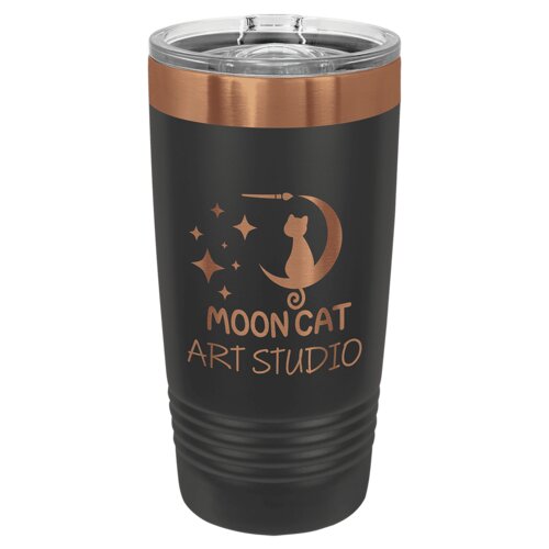 Black/Rose Gold 20 oz. Polar Camel ION-Plated Ringneck Tumbler with Slider Lid Thumbnail