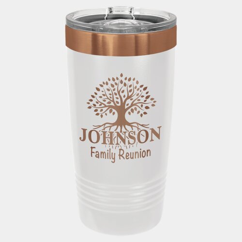 White/Rose Gold 20 oz. Polar Camel ION-Plated Ringneck Tumbler with Slider Lid Thumbnail