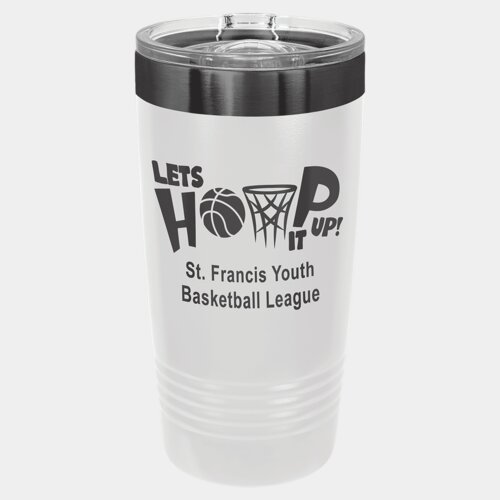 White/Ghost Black 20 oz. Polar Camel ION-Plated Ringneck Tumbler with Slider Lid Thumbnail