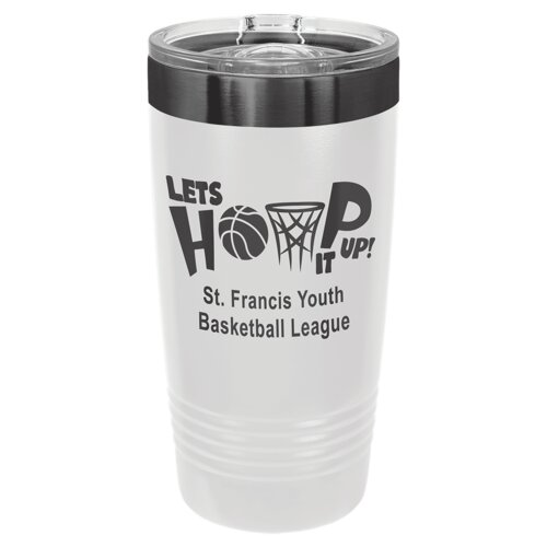 White/Ghost Black 20 oz. Polar Camel ION-Plated Ringneck Tumbler with Slider Lid Thumbnail