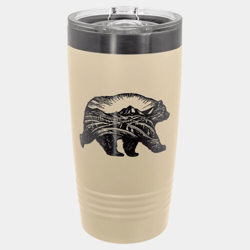 Warm Sand/Ghost Black 20 oz. Polar Camel ION-Plated Ringneck Tumbler with Slider Thumbnail