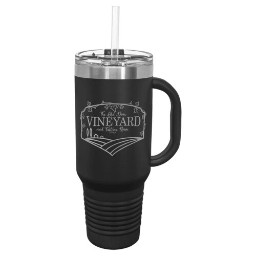 Black 40 oz. Polar Camel Travel Mug with Snap Lid and Straw Thumbnail