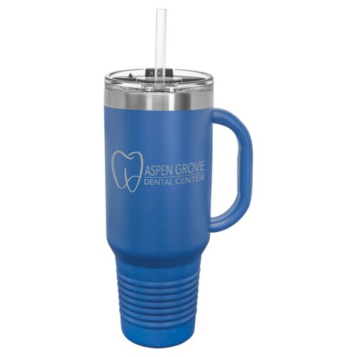 Royal Blue 40 oz. Polar Camel Travel Mug with Snap Lid and Straw Thumbnail