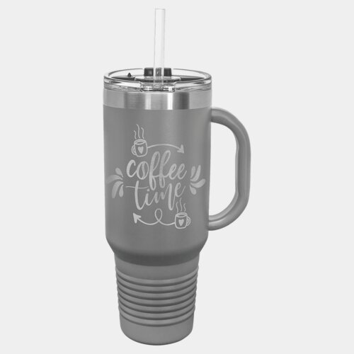 Dark Gray 40 oz. Polar Camel Travel Mug with Snap Lid and Straw Thumbnail