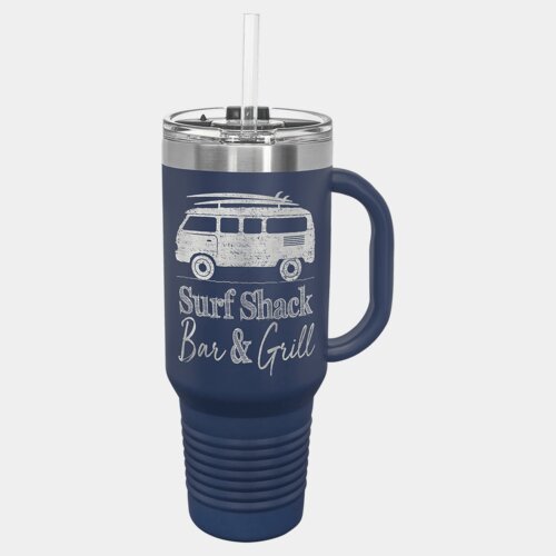 Navy Blue 40 oz. Polar Camel Travel Mug with Snap Lid and Straw Thumbnail