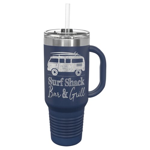 Navy Blue 40 oz. Polar Camel Travel Mug with Snap Lid and Straw Thumbnail