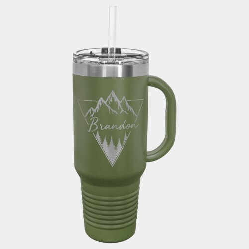 Olive Green 40 oz. Polar Camel Travel Mug with Snap Lid and Straw Thumbnail