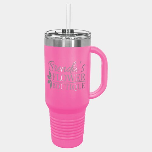 Pink 40 oz. Polar Camel Travel Mug with Snap Lid and Straw Thumbnail