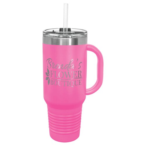 Pink 40 oz. Polar Camel Travel Mug with Snap Lid and Straw Thumbnail