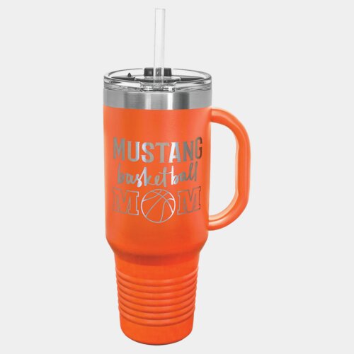 Orange 40 oz. Polar Camel Travel Mug with Snap Lid and Straw Thumbnail