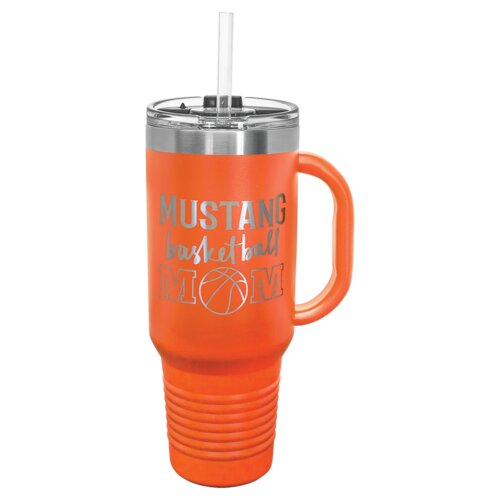 Orange 40 oz. Polar Camel Travel Mug with Snap Lid and Straw Thumbnail