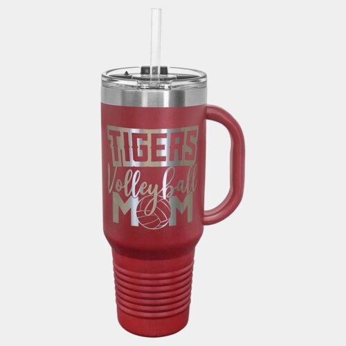 Maroon 40 oz. Polar Camel Travel Mug with Snap Lid and Straw Thumbnail