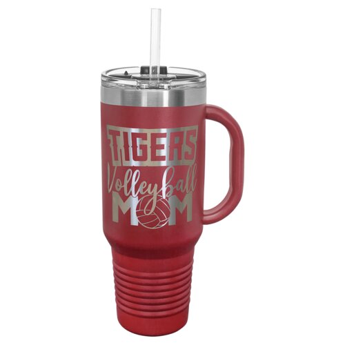 Maroon 40 oz. Polar Camel Travel Mug with Snap Lid and Straw Thumbnail