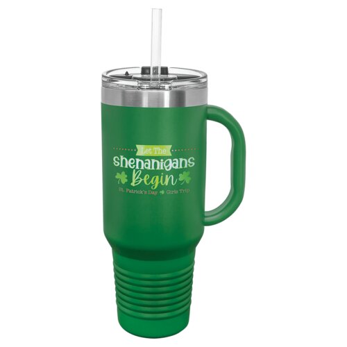 Green 40 oz. Polar Camel Travel Mug with Snap Lid and Straw Thumbnail
