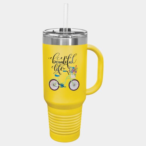 Yellow 40 oz. Polar Camel Travel Mug with Snap Lid and Straw Thumbnail