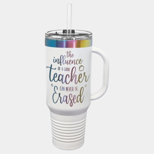 White/Prism 40 oz. Polar Camel Travel Mug with Snap Lid and Straw Thumbnail