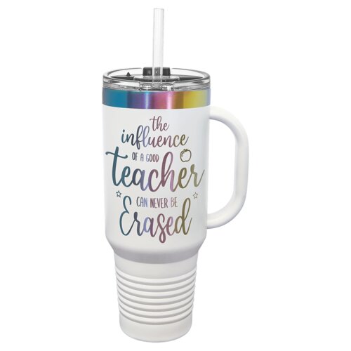 White/Prism 40 oz. Polar Camel Travel Mug with Snap Lid and Straw Thumbnail