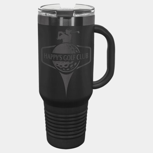 Black/Ghost Black 40 oz. Polar Camel Travel Mug with Snap Lid and Straw Thumbnail