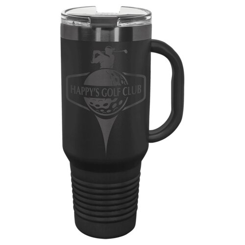Black/Ghost Black 40 oz. Polar Camel Travel Mug with Snap Lid and Straw Thumbnail