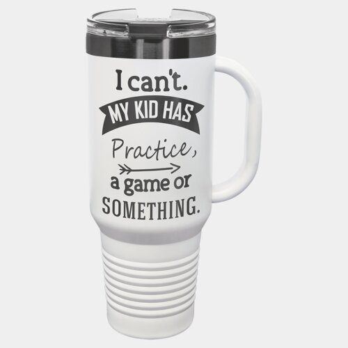 White/Ghost Black 40 oz. Polar Camel Travel Mug with Snap Lid and Straw Thumbnail