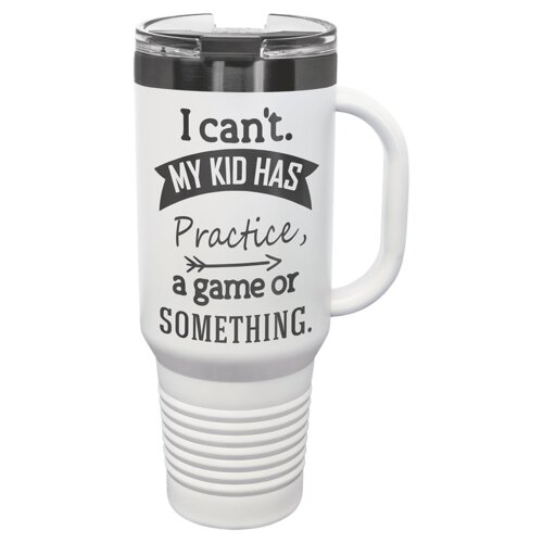 White/Ghost Black 40 oz. Polar Camel Travel Mug with Snap Lid and Straw Thumbnail
