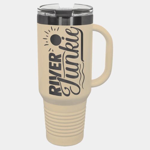 Warm Sand/Ghost Black 40 oz. Polar Camel Travel Mug with Snap Lid and Straw Thumbnail