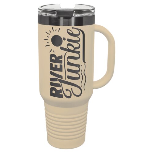Warm Sand/Ghost Black 40 oz. Polar Camel Travel Mug with Snap Lid and Straw Thumbnail