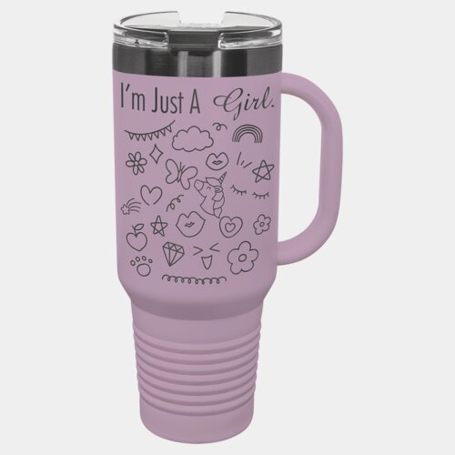 Moody Lilac/Ghost Black 40 oz. Polar Camel Travel Mug with Snap Lid and Straw Thumbnail