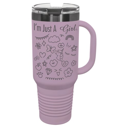 Moody Lilac/Ghost Black 40 oz. Polar Camel Travel Mug with Snap Lid and Straw Thumbnail