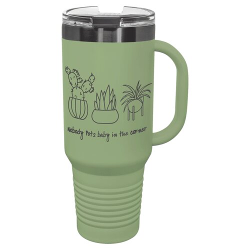 Summer Sage/Ghost Black 40 oz. Polar Camel Travel Mug with Snap Lid and Straw Thumbnail