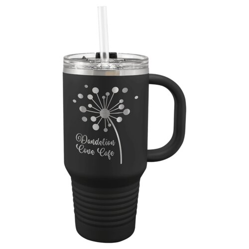Black 32 oz. Polar Camel Travel Mug with Snap Lid and Straw Thumbnail