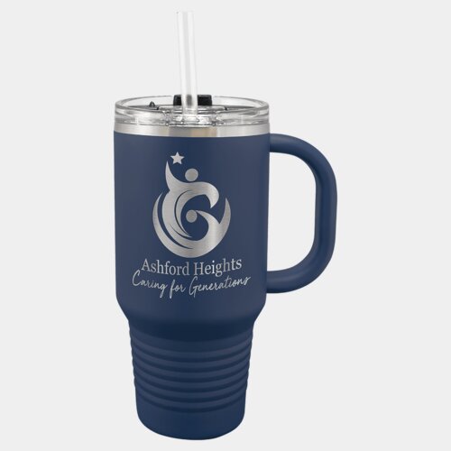 Navy Blue 32 oz. Polar Camel Travel Mug with Snap Lid and Straw Thumbnail