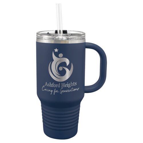 Navy Blue 32 oz. Polar Camel Travel Mug with Snap Lid and Straw Thumbnail